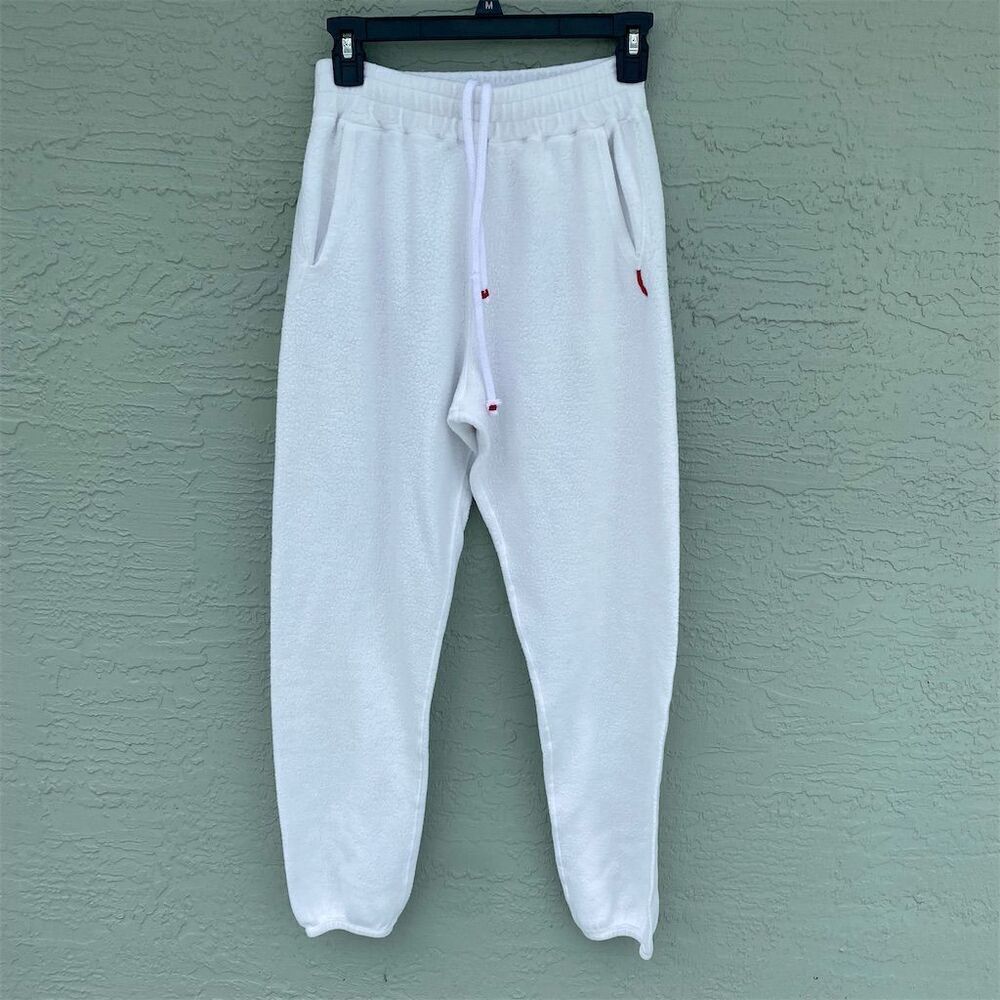 Lazy Rabbit White Fleece Joggers Xs Elastic Waist… - image 2